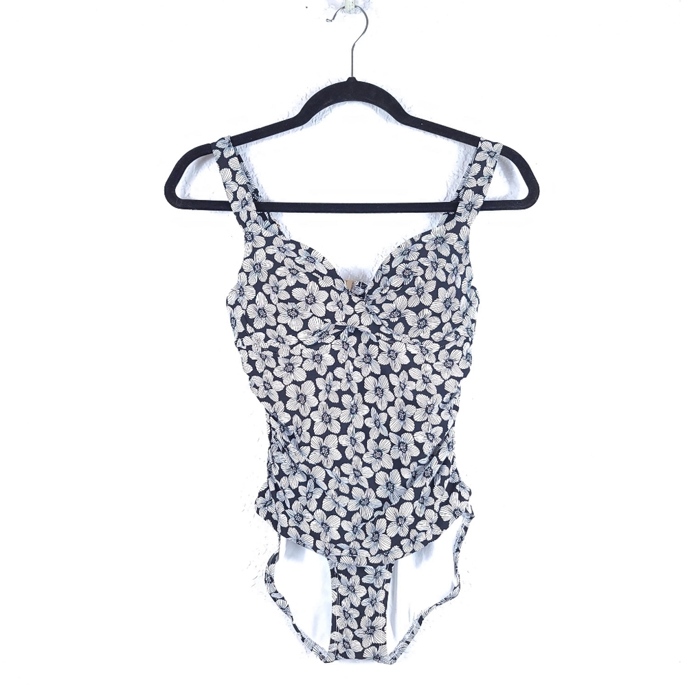 ANNE COLE Floral Twist Bandeau Swimwear - Picture 2 of 11